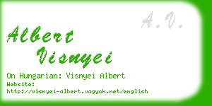 albert visnyei business card